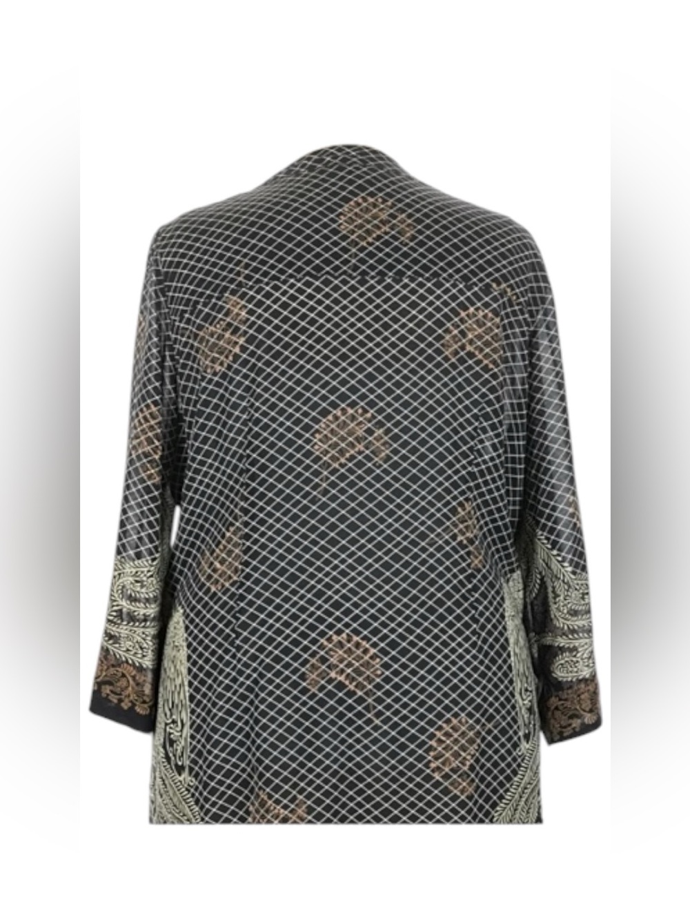 Citron~Santa Monica Beaded Peacock 
Silk Kimono Duster 
Semi-Sheer
Size 1X
NWOT - Picture 12 of 14